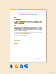 Authorization Letter Templates Word - Format, Free, Download | Template.net