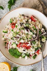 As with regular couscous, it is important not to overcook, so add it at the end of cooking if you intend using it in stew or soups. Mediterranean Cauliflower Couscous Salad Paleo Whole30 Keto Vegan What Great Grandma Ate