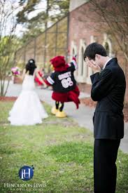 Fun Wedding Photo Ideas Usc Gamecocks Cocky Running Off With Bride Football Wedding Ideas Columbia Sc Fort Ja Football Wedding Bear Wedding Sports Wedding