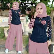 Baju setelan hijab celana kulot modis modern model terbaru. Zcuiuilwkdp00m