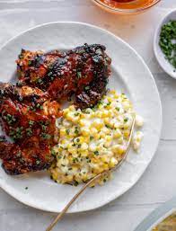 Butter, salt, black pepper, chili powder, garlic, corn on the cob and 1 more. Chipotle Bbq Chicken With Creamed Grilled Corn Recipe