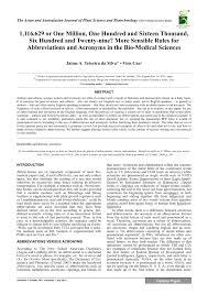 Ten hundred thousand million billion. Pdf 1 116 629 Or One Million One Hundred And Sixteen Thousand Six Hundred And Twenty Nine More Sensible Rules For Abbreviations And Acronyms In The Bio Medical Sciences