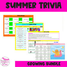 Summer trivia & interesting facts! Summer Trivia Worksheets Teaching Resources Teachers Pay Teachers