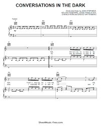 Letra true love waits lyrics en ingles. Conversations In The Dark Sheet Music John Legend Sheetmusic Free Com