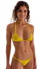 Brazilian Pucker Butt Bikini Bottom in Sunshine Yellow | Skinzwear.com
