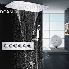 This lovely rain shower showerhead literally, as the name says, rains water on you as opposed to the way water sprays on you from standard showers. Bathroom Shower Set Accessories Faucet Panel Tap Thermostatic Mixer Led Ceiling Rainfall Shower Jet System Led Mist Rain Shower 41 Off