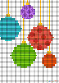 Pixel Art Boules De Noel Par Tete A Modeler Pixel Art Noel Pixel Art Et Coloriage Noel
