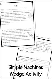 Simple Machine Wedge Activity Simple Machines Physical Science Lessons Worksheets For Kids