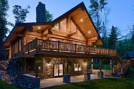 In a walkout basement, your main floor is easily viewable by others. Cottage Building Plan The Winchester Cottage Life Log Homes Log Home Designs Log Cabin Homes