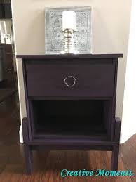 Mcm Nightstand Painted With Rustoleum Chalked Paint In Aubergine Rustoleum Chalk Paint Milk Paint Furniture Chalk Paint Desk