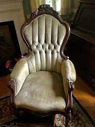 Large stock of antique occasional chairs to include leather georgian wingback, regency library chairs, victorian balloon spoon back in mahogany and walnut gainsborough chairs, etc. Antique Victorian Carved Velvet Parlor Wingback Chair Ebay