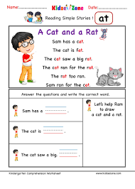 Kindergarten Worksheets At Word Family Reading Comprehension In 2020 Reading Comprehension Kindergarten Word Family Reading Kindergarten Reading Worksheets