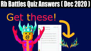 Rb Battles Quiz Answers Jan 2021 Answers To The Quiz Here