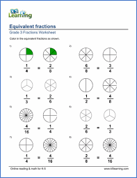 grade 3 fractions and decimals worksheets free printable