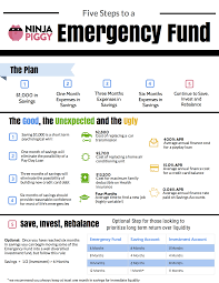 5 Steps To An Emergency Fund Infographic Ninjapiggy