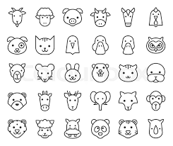 Maybe you would like to learn more about one of these? Cute Animal Face Included Farm Forest Stock Vector Colourbox