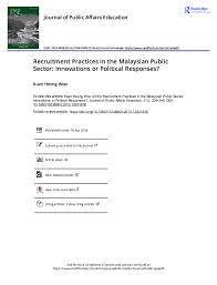The government has announced these measures to help malaysians affected by the outbreak Pdf Recruitment Practices In The Malaysian Public Sector Innovations Or Political Responses Woo Kh å·«ç¾¤é¦™ Academia Edu