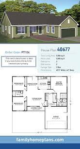 Ranch House Plan 40677 Total Living Area 1 380 Sq Ft 3 Bedrooms And 2 Bathro New House Plans Ranch House Remodel House Layout Plans