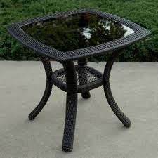 The barossa end table with its unique design is just a piece of the puzzle for your complete sectional for your outdoor living space and for your comfort. Apricity Outdoor Martinique Outdoor Woven Wicker End Table With Tempered Glass Top Fmg Local Home Furnishing Outdoor End Table