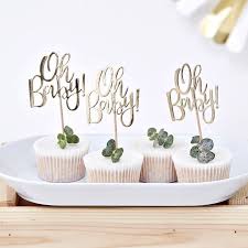 Oh Baby Gold Cupcake Toppers Baby Shower Decorations Etsy Baby Shower Cupcake Toppers Baby Cupcake Toppers Baby Shower Cake Topper