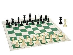 Best Value Tournament Chess Set 90 Plastic Filled Chess Pieces And Green Roll Up Vinyl Chess Board Chess Board Tournament Chess Fun Games