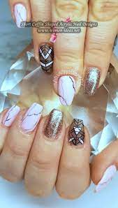 As you can see, the glitter has been used in different ways to create a unique and glitzy look. 26 Short Coffin Shaped Acrylic Nail Ideas For Spring And Summer Season Womens Ideas