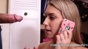 Teen Kimber Lee Gives Quick BJ Before Friends Arrive!