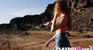 Incredible ginger long booty star Heidi Romanova posed outdoors totally nude