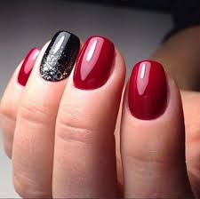 Summer Acrylic Red And Black Nail Designs Nail Art For Short Nails Red Black Red And Gold Nails Red Nail Art Black Prom Nails