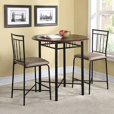 Monterey 3 Piece Round Top Wood And Metal Dining Pub Set Espresso Walmart Com 119 00 Kitchen Pub Table Sets High Top Tables Pub Table