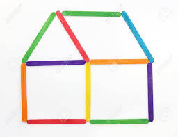 Instead of throwing away your popsicle sticks after eating ice cream or making a house out of popsicle sticks is a fun project for kids, and it costs next to nothing. House Icon Made Colorful Wood Ice Cream Stick Stock Photo Picture And Royalty Free Image Image 13123107