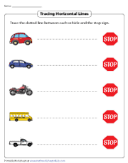 tracing horizontal lines worksheets