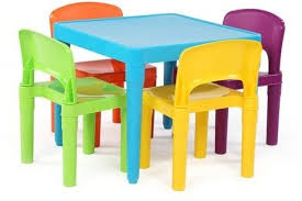 Tot Tutors Plastic Table 4 Chairs Aqua Kids Table Set Kids Table And Chairs Plastic Tables