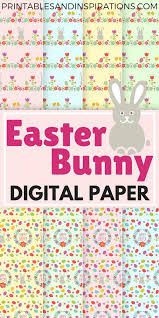 The writing area is surrounded by a teal border. Free Printable Easter Bunny Digital Paper Printables And Inspirations