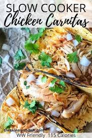 Slow Cooker Chicken Carnitas Recipe In 2020 Slow Cooker Chicken Healthy Baked Chicken Quick Chicken Curry