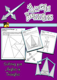 Four Puzzles Students Set Up And Solve Linear Equations To Find Missing Angle Measures Education Quotes For Teachers Teaching Geometry Education Math