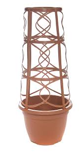 Shop the best range of garden pots & planters in ireland. Round Plastic Plant Pot With Obelisk Trellis Uk Garden Products