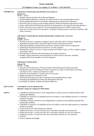 The research analyst will apply both qualitative and quantitative techniques to interpret the data, present the findings, and produce substantiated recommendations. Cib Equity Research Resume Samples Velvet Jobs