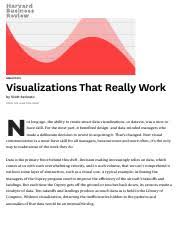 Visualizations That Really Work Pdf Analytics