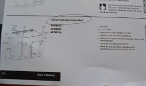 apron sink base before installation