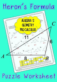 Heron S Formula Activity Algebra 2 Geometry Pre Calc High School Math Math Courses Teaching Secondary
