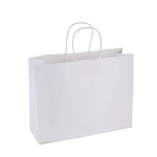 Paper Bag Large Wide 320w X 110d X 250h White Pack 100 Large Bags Paper Bag Bags