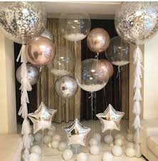 Follow Me For More Party Inspiration Party Balloon Inspiration Rose Gold Silv Birthday Balloon Decorations 40th Birthday Balloons 21st Birthday Decorations