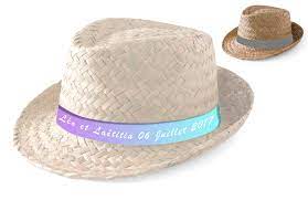 D'une jolie couleur naturelle beige, il est entouré sachet lavande lin personnalisé pour un cadeau d'invité baptême ou cadeau d'invité mariage champêtre.ce sac de lavande sera un joli souvenir de. Chapeau Mariage Personnalise Paille Cadeau Invite Pas Cher