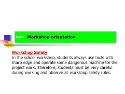 Jan 19, 2021 · usdot is acting as a convener and facilitator, partnering with a broad coalition of industry, academic, states and local, safety advocacy, and transportation stakeholders to support the safe development, testing, and integration of automated vehicle technologies. Workshop Orientation Workshop Safety Ppt Video Online Download