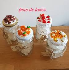 Decoration Pots Gourmandises Confiture Fraise Gourmandise Pate Fimo