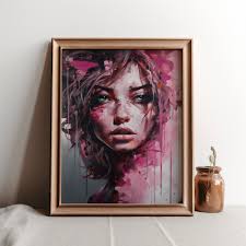 Stampa d'arte femminile ad acquerello, stampa Barbie colorata rosa,  arredamento per la casa del soggiorno femminile, arte estetica rosa,  bellissimo arredamento per il bagno rosa