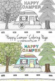Happy camper free coloring page free printable.so cute! Happy Camper Coloring Page