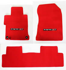 New 2006 2020 Honda Civic Si Custom Carpet Floor Mats Set Embroidered Logo Red In 2020 Civic Sedan Honda Civic Honda Civic Sedan