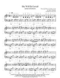 She Will Be Loved By Maroon 5 Piano Sheet Music Advanced Level Piano Sheet Music Sheet Music Easy Piano Sheet Music